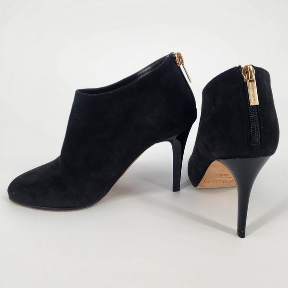 Jimmy Choo Black Suede Ankle Booties with Gold Zipper | Women’s 34.5 (US 4.5) - Picture 14 of 15